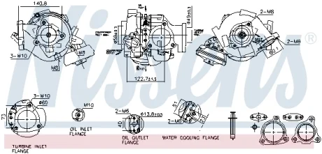 Турбокомпресор (Новий, з набором прокладок) LEXUS LX TOYOTA LAND CRUISER 200 4.5D 09.07- NISSENS 93680