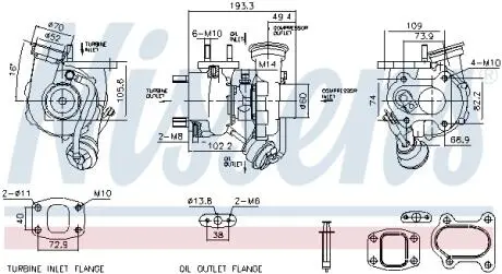 Турбокомпресор (із монтажним набором) MERCEDES ATEGO, ATEGO 2 OM900.912-OM904.949 01.98- NISSENS 93784