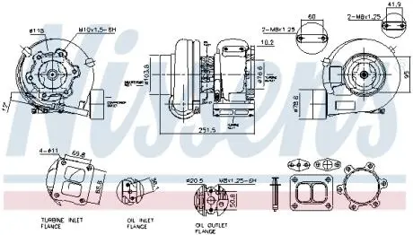 Турбокомпресор (із монтажним набором) MERCEDES ACTROS, ACTROS MP2 / MP3 OM541.920-OM541.999 04.96- NISSENS 93846