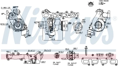 Турбокомпресор (Новий, з набором прокладок) VW CALIFORNIA T6 CAMPER, MULTIVAN T6, TRANSPORTER T6, TRANSPORTER T6 / CARAVELLE T6 2.0D 04.15-08.24 NISSENS 93891