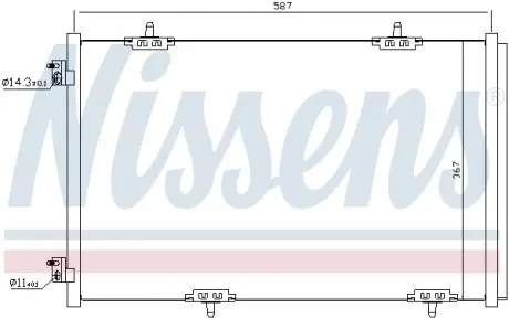 Радіатор кондиціонера CITROEN C-ELYSEE (12-)/ PEUGEOT 301(12-) NISSENS 940333