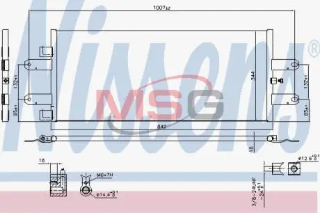 Конденсатор кондиціонера 842x344x18 SCANIA G I, P I, R I, R II 03.04- NISSENS 940440