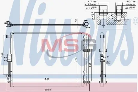 Радиатор кондиционера (с осушителем) NISSENS 940598