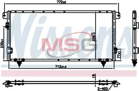 Конденсатор кондиціонера HYUNDAI KONA, KONA/SUV, KIA NIRO I, TOYOTA TUNDRA 3.4/4.7/Electric 02.99- NISSENS 940838
