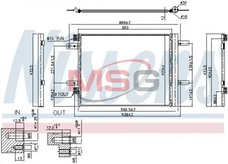 Радиатор кондиционера (с осушителем, алюминий.) NISSENS 941091