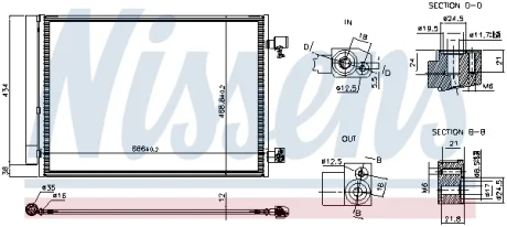 Конденсатор кондиціонера (з осушувачем) MERCEDES C ALL-TERRAIN (S206), C T-MODEL (S206), C (W206), CLE (A236), CLE (C236) 1.5H-3.0H 03.21- NISSENS 941345