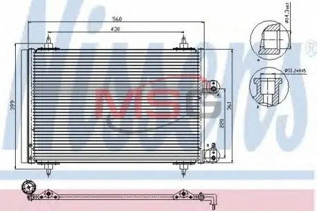 Радиатор кондиционера NISSENS 94560