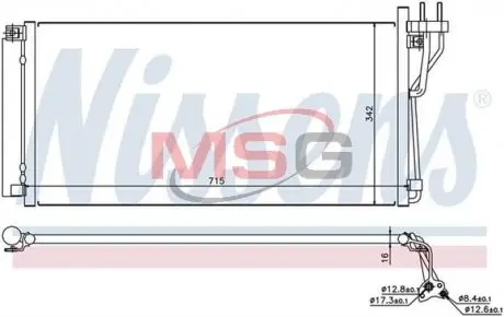 Конденсер кондиционера NISSENS 94804