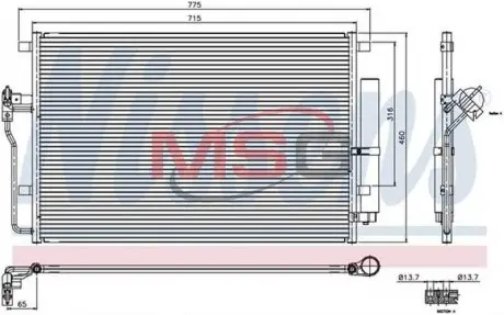 Радиатор кондиционера NISSENS 94917