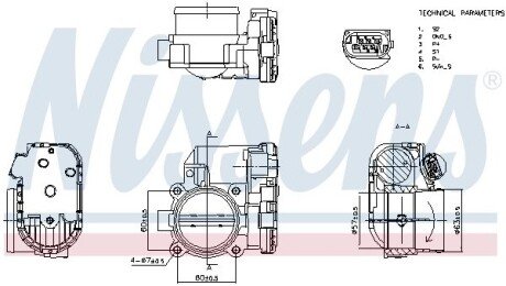 Дросельний вузол FORD USA RANGER 11- NISSENS 955007 (фото 1)