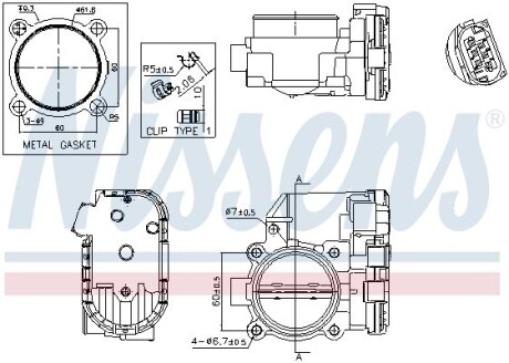 Корпус дросельної заслiнки NISSENS 955010