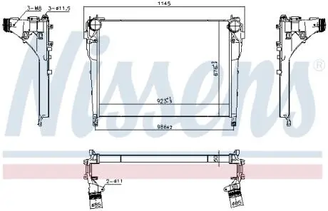 Інтеркулер EURO 6 MERCEDES ACTROS MP4 / MP5, ANTOS, AROCS 471.943-OM936.916 07.11- NISSENS 961218