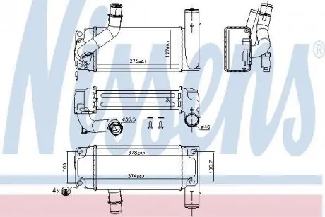 Интеркуллер TOYOTA AURIS/COROLLA 1,4D 07- NISSENS 96429