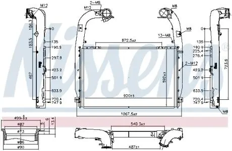 Інтеркулер SCANIA G I, P I, R I DC13.05-DC13.147 04.04-05.19 NISSENS 97084