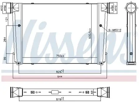 Інтеркулер MAN LION´S CITY, SOLARIS ALPINO, URBINO I, URBINO II D0826LOH17-PR265S 06.96- NISSENS 97092