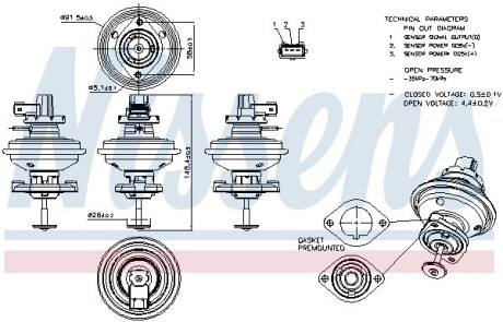 Клапан рециркуляции ВГ (EGR) First Fit NISSENS 98208