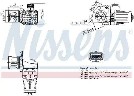 Клапан EGR VOLVO C30, S40 II, S60 II, S80 II, V40, V50, V60 I, V70 III, CITROEN BERLINGO, BERLINGO MULTISPACE, BERLINGO/MINIVAN, C3 II, C3 PICASSO, C4 AIRCROSS, C4 CACTUS 1.4D-2.0D 08.05- NISSENS 98376