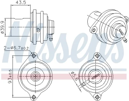 Клапан EGR MERCEDES A (W169), B SPORTS TOURER (W245) MITSUBISHI COLT VI SMART FORFOUR, FORTWO 0.8D/1.5D/2.0D 01.04- NISSENS 98472