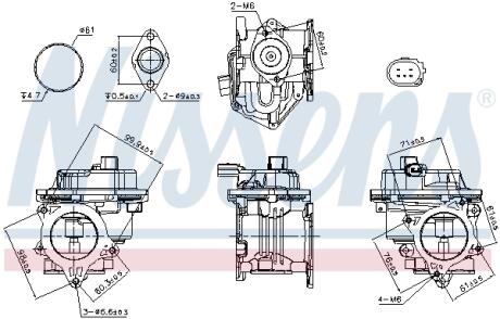 VW Клапан повернення ВГ (EGR) AMAROK 2.0 10-, CRAFTER 2.0 11-, AUDI NISSENS 98521