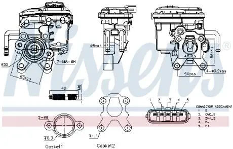 Клапан EGR (пошкоджена фішка) RVI MASCOTT, MAXITY, NISSAN CABSTAR, NT400 CABSTAR, PATROL GR V, RENAULT MASTER PRO 2.5D/3.0D 05.00- NISSENS 98555
