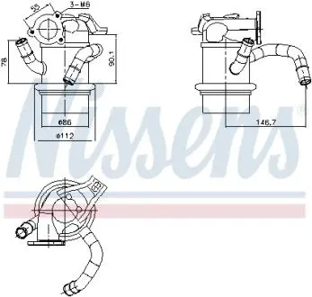 Радиатор рециркуляции ВГ VW Golf VII 2.0 TDI 12- NISSENS 989421