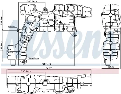 Розширювальний бачок охолоджуючої рідини DAF LF 45, LF 55, RVI MIDLUM, VOLVO FL BE110C-MIDR06.02.26Y/41 01.00- NISSENS 996071