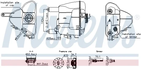 Розширювальний бачок охолоджуючої рідини MERCEDES SLK (R171) 03.04-12.11 NISSENS 996191