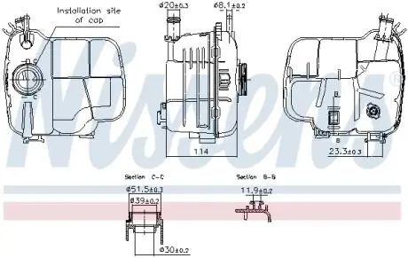 Бачок расширительный Opel Astra J 09- NISSENS 996224