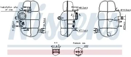 Бачок расширительный с крышкой OPEL MERIVA (2003) (выр-во) NISSENS 996237