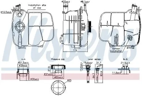 Бачок расширительный с крышкой OPEL ASTRA (2004) (выр-во) NISSENS 996305