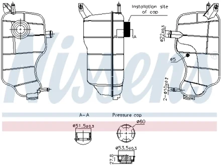 Розширювальний бачок охолоджуючої рідини FORD FIESTA IV, FIESTA/HATCHBACK, PUMA 08.95-08.03 NISSENS 996338