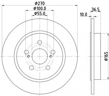 Диск гальмівний задній Corolla (E15,E18) (06-) NISSHINBO ND1133K (фото 1)