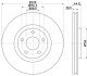 Диск тормозной передний Renault Koleos 2.0, 2.5 (08-)/ Nissan Qashqai 1.6, 2.0 (07-) NISSHINBO ND2042K (фото 1)