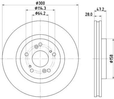 Диск гальмівний передній Honda Accord 2.0, 2.4 (08-15) NISSHINBO ND8014K