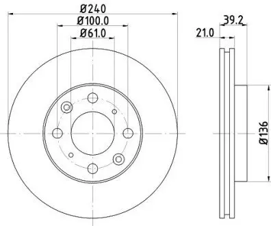 Диск тормозной передний Honda Jazz 1.2, 1.3, 1.5 (02-08) NISSHINBO ND8022