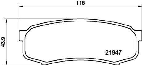 Колодки тормозные дисковые задние Strong Ceramic Toyota Land Cruiser 2.7, 3.0, 3.5, 4.2 (03-10) NISSHINBO NP1008SC