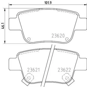 Гальмівні колодки TOYOTA Avensis/Corolla/Verso \'\'R \'\'>>06 NISSHINBO NP1031