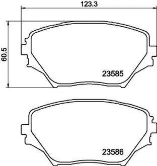 Гальмівні колодки TOYOTA Rav4 "F "00-"05 NISSHINBO NP1036