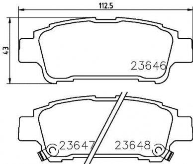 Колодки гальмівні задні дискові Toyota Avensis 2.0, 2.4 (03-09) NISSHINBO NP1042 (фото 1)