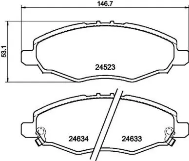 Колодки тормозные дисковые передние Toyota Hilux 2.5 (04-) NISSHINBO NP1057