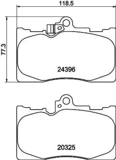 Колодки гальмові дискові передні Lexus GS 250, 350, 300h, 450h (12-) NISSHINBO NP1072