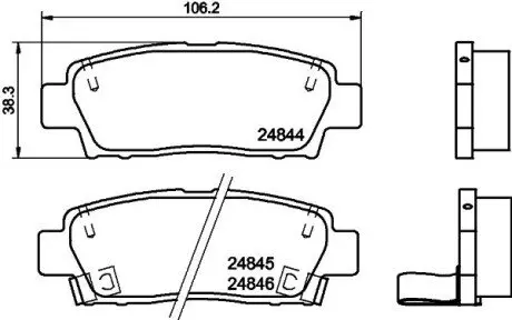 Колодки гальмівні задні дискові Toyota Camry 2.2, 3.0 (96-01) NISSHINBO NP1092