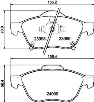 Колодки гальмові дискові передні Toyota Avensis 1.6, 1.8, 2.0 (97-03) NISSHINBO NP1117