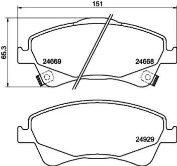 Колодки гальмові дискові передні Toyota Auris, Avensis, Verso 1.6, 1.8, 2.0 (08-) NISSHINBO NP1119