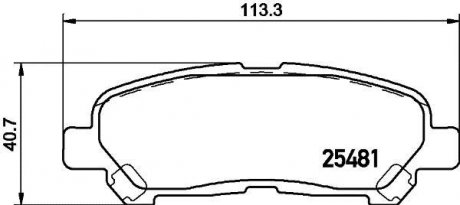 Колодки гальмівні задні дискові Toyota Highlander 2.7, 3.5 (09-) NISSHINBO NP1122