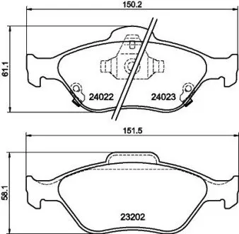 Тормозные колодки TOYOTA Yaris "F "05>> NISSHINBO NP1129