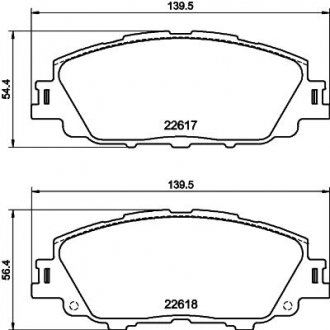 Гальмівні колодки TOYOTA Corolla/Yaris Cross "F "18>> NISSHINBO NP1176 (фото 1)