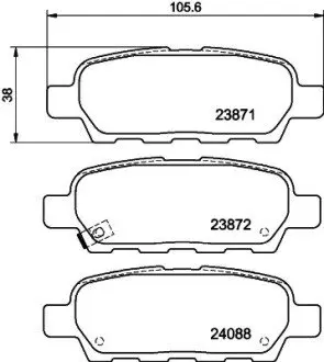 Колодки гальмівні задні дискові Renault Koleos/Nissan X-trail, Qashqai 2.0, 2.2, 2.5 (09-) NISSHINBO NP2004