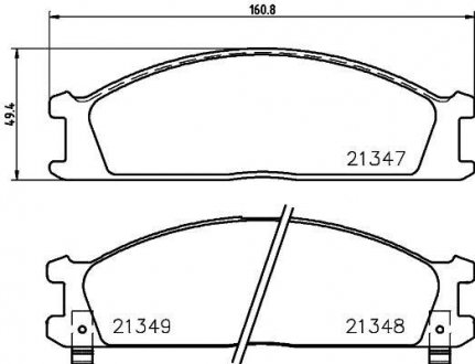 Колодки гальмові дискові передні Nissan Pathfinder, Pick Up 2.4, 2.7, 3.2 (98 NISSHINBO NP2008 (фото 1)
