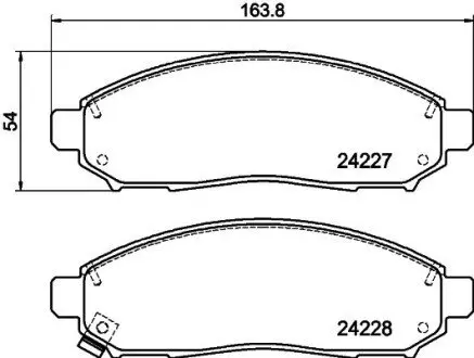 Колодки гальмові дискові передні Nissan Pathfinder, Navara 2.0, 2.5, 3.0 (05-) NISSHINBO NP2020